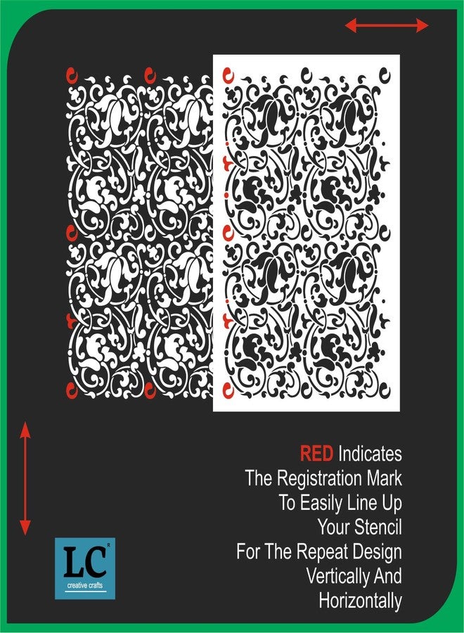 LC Creative Crafts استنسل جداري مزخرف بالزهور من إل سي كرييتيف كرافتس - استنسل طلاء قابل لإعادة الاستخدام مقطوع بالليزر للجدران والأثاث والحرف اليدوية وديكور المنزل DIY استنسل مايلر بنمط زهور عتيق للجدران والخشب والقماش ومشاريع الحرف اليدوية - 20 بوصة × 28 بوصة (LC000360) - Image 4